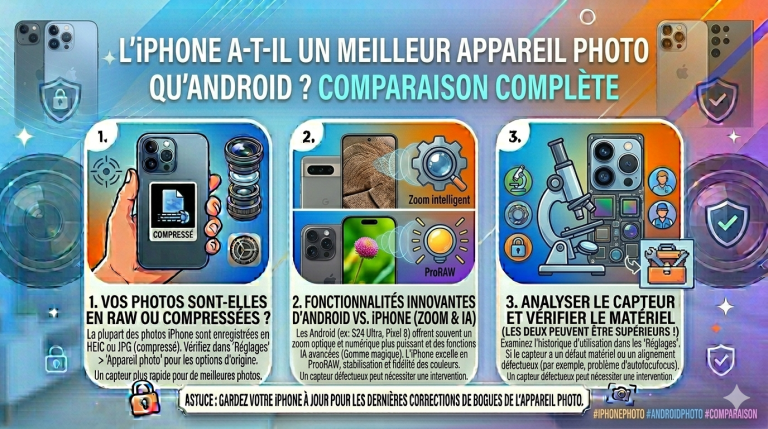 L'iPhone a-t-il un meilleur appareil photo qu'Android ? Comparaison complète